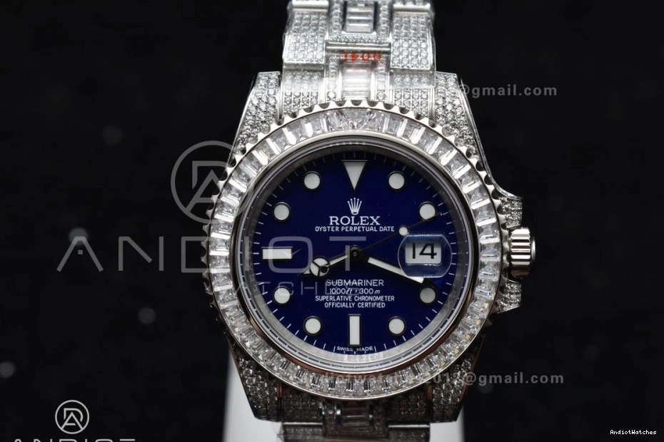 Diamonds AMGF Dial VR Chic On Bracelet Blue Submariner Full On Edition 40mm 1149 SS Best 0813